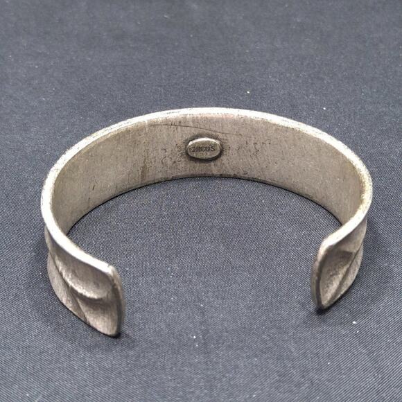 Chico's Silver Plated Textured Cuff Bracelet, Unpolished, 5 7/8 Inches - Picture 5 of 8